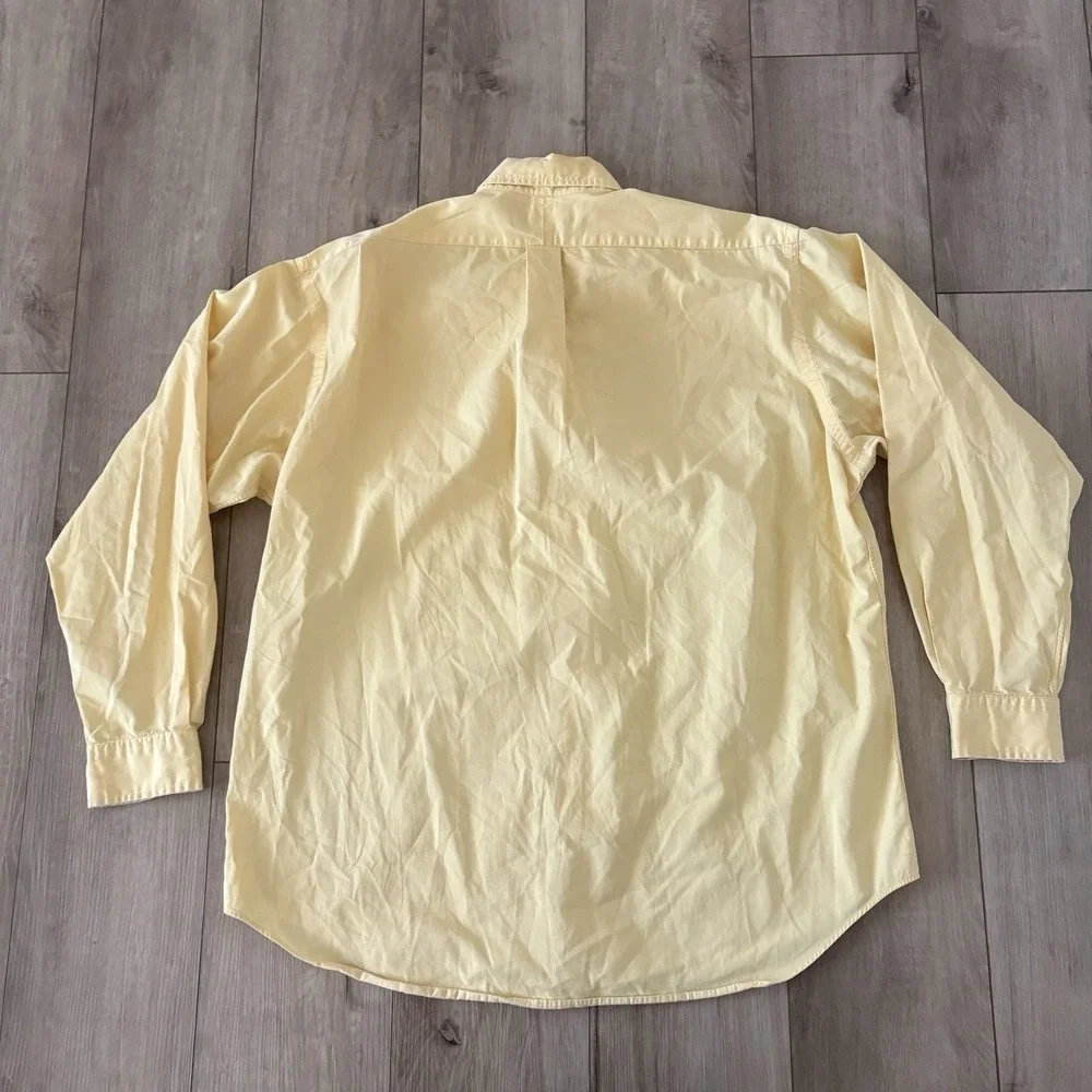 Vintage Polo Ralph Lauren Blake Button Down Shirt Mens L Yellow Long Sleeve
